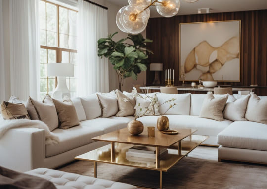 Before & After: Combined Modern Luxury Living and Dining Room